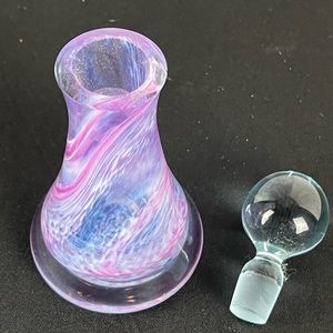 Caithness Scotland Art Glass purple Swirl Perfume Bottle & Stopper